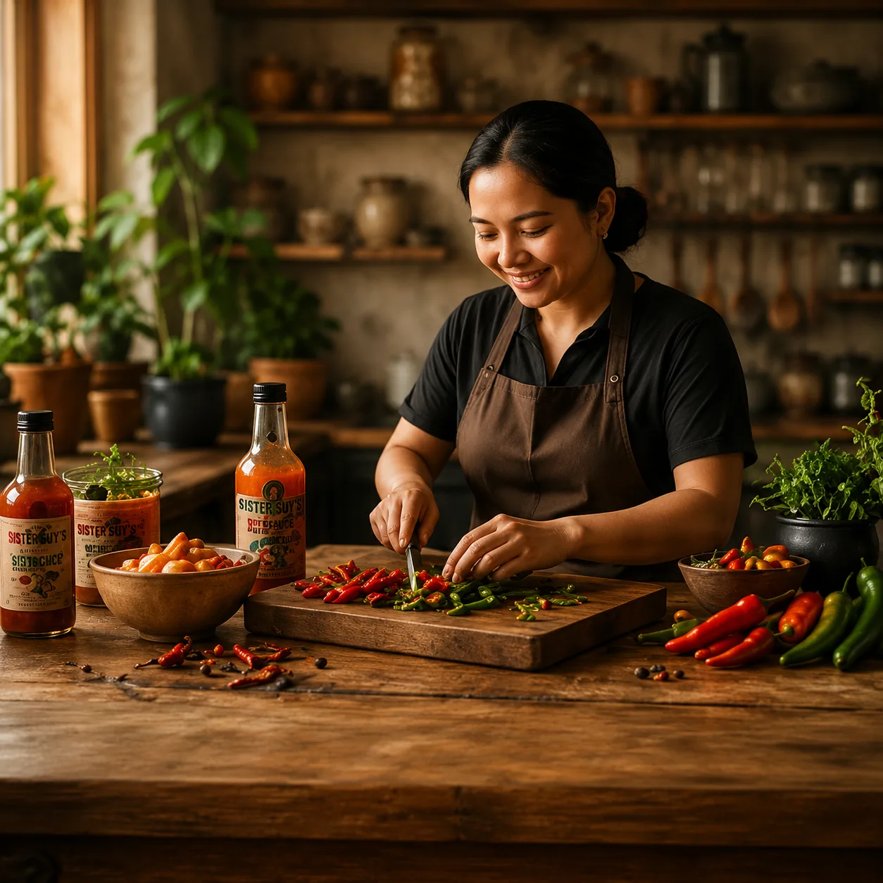 Sister Suy's in the kitchen